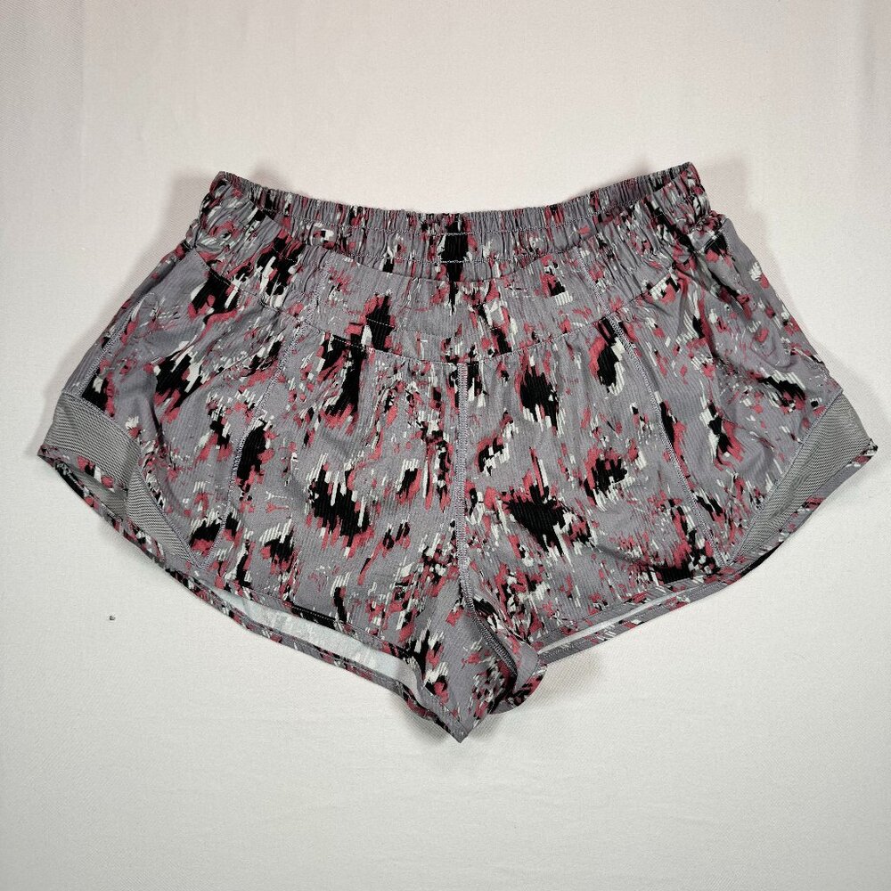 Lululemon Hotty Hot Shorts Pink Grey Print Sz 6